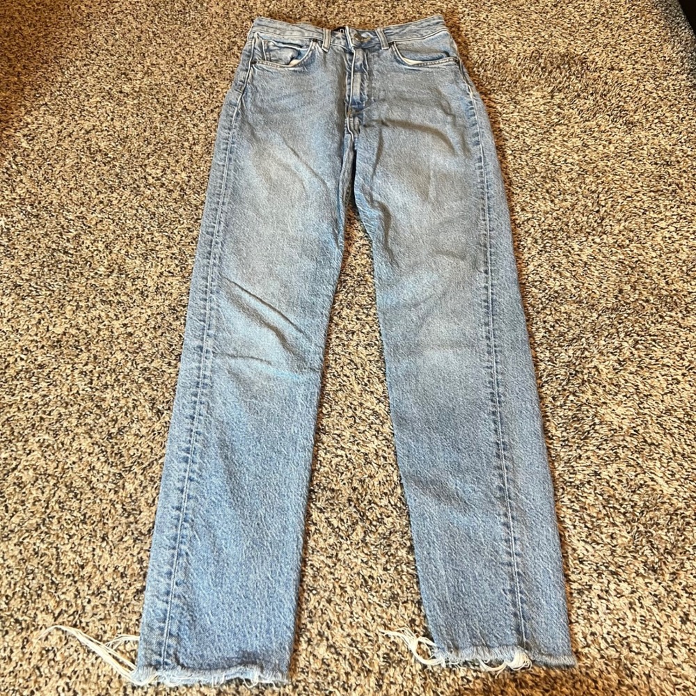 BDG Urban‎ Outfitters High Rise Skinny Jean Light Wash Distressed Hem Size 26